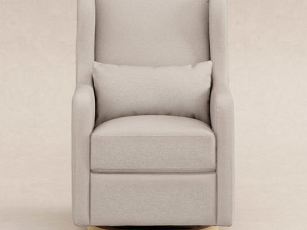 M22187PBEWLB,Babyletto,Wally Swivel Glider in Performance Beach Eco-Weave w/ Light Wood Base