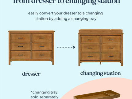 M12826CT,DaVinci,Charlie 6-Drawer Double Dresser in Chestnut