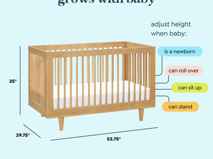 W4901HY,DaVinci,Marley 3-In-1 Convertible Crib in Honey