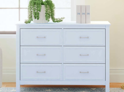 M12826PB,DaVinci,Charlie 6-Drawer Double Dresser in Powder Blue
