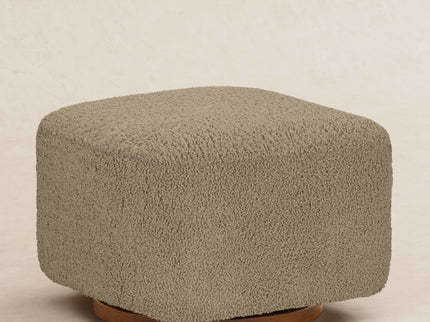 M26385LTDB,Babyletto,Kiwi Gliding Ottoman in Latte Teddy Loop w/ Dark Wood Base