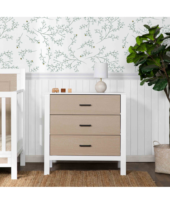 F23223WCWD,Carter's,Radley 3-Drawer Dresser in White & Coastwood