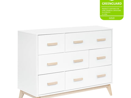 M5826WNX,Babyletto,Scoot 6-Drawer Dresser in White/Washed Natural
