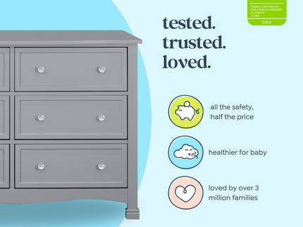 M5529G,DaVinci,Kalani 6-Drawer Double Wide Dresser in Grey Finish