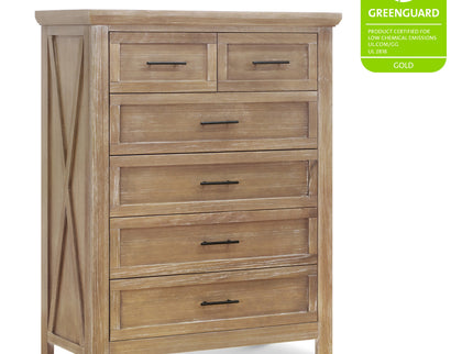 B14525DF,Monogram by Namesake,Emory Farmhouse 6-Drawer Chest in Driftwood