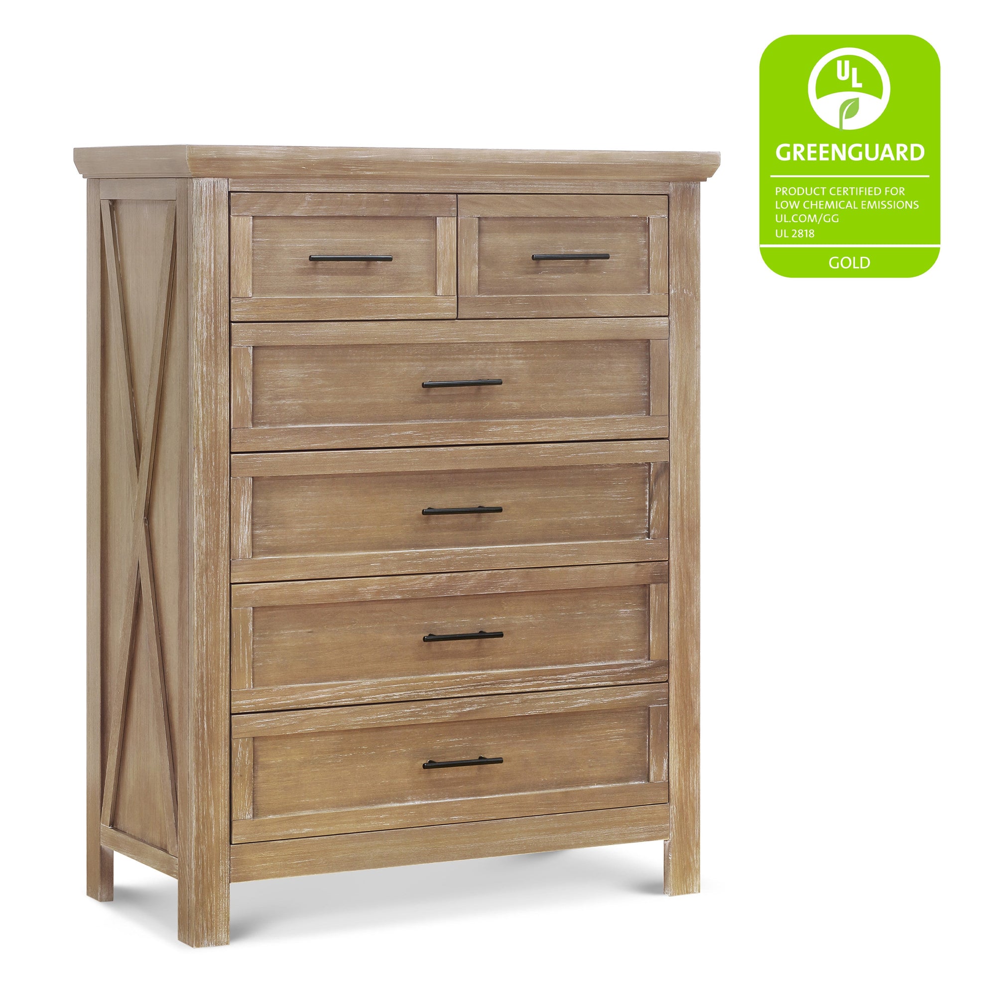 B14525DF,Monogram by Namesake,Emory Farmhouse 6-Drawer Chest in Driftwood