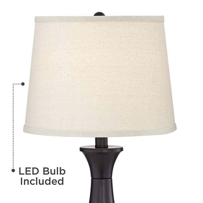 Regency Hill Blakely 25" Bronze LED USB Touch Table Lamps Set of 2