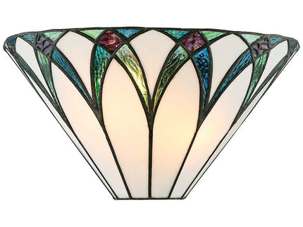 Regency Hill Filton 6" Blue Petals Tiffany-Style Wall Sconces Set of 2