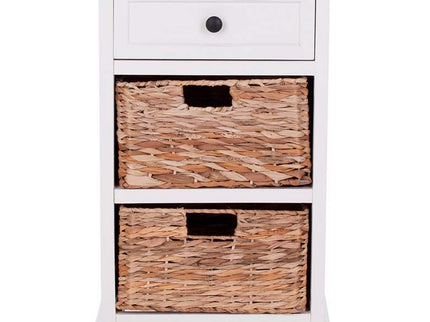 Reynolds 16" Wide Distressed Creme 1-Drawer Wood Side Table