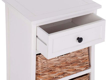 Reynolds 16" Wide Distressed Creme 1-Drawer Wood Side Table