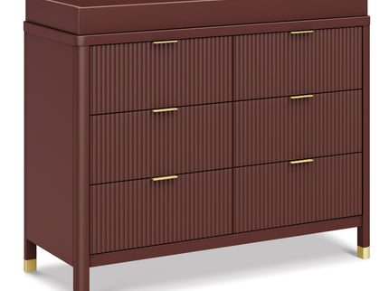 M26716CR,Namesake,Brimsley Tambour 6-Drawer Assembled Dresser in Crimson