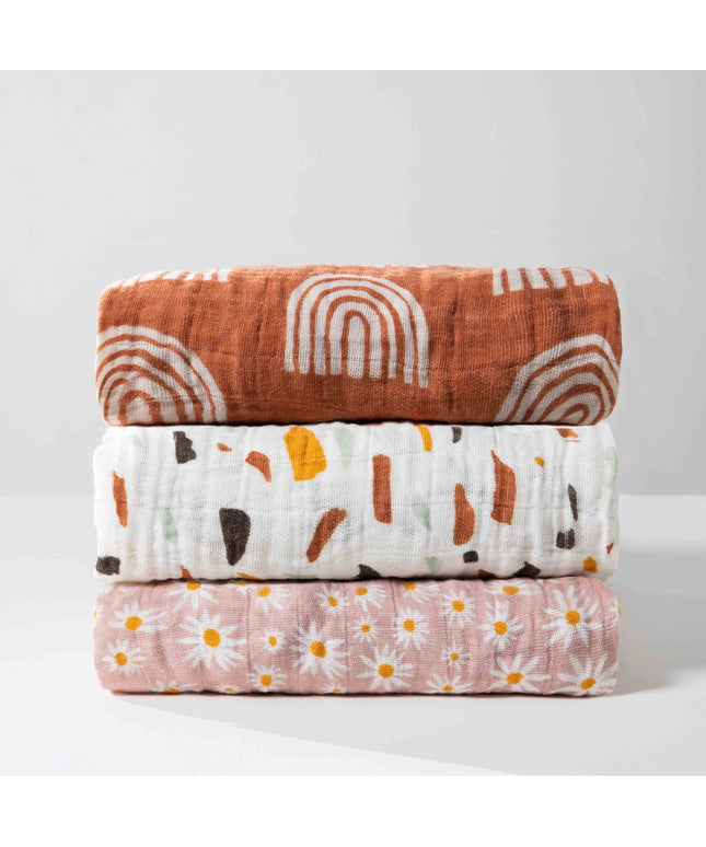 T29035,Babyletto,Rainbow Muslin Crib Sheet in GOTS Certified Organic Cotton