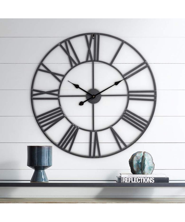 River Parks 30" Wide Zia Open Metal Round Wall Clock