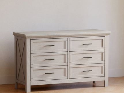 B14516WDF,Monogram by Namesake,Emory Farmhouse 6-Drawer Dresser in White Driftwood
