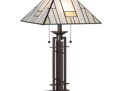 Robert Louis Tiffany 26 1/4" Wrought Iron and Glass Table Lamp