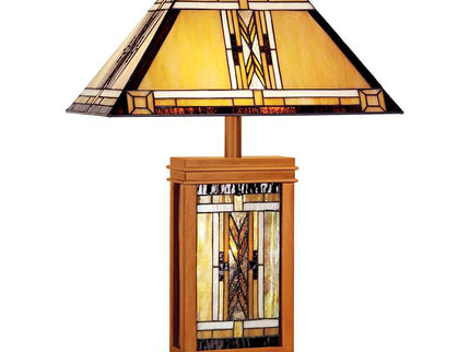 Robert Louis Tiffany 27" Walnut Mission Night Light Table Lamp