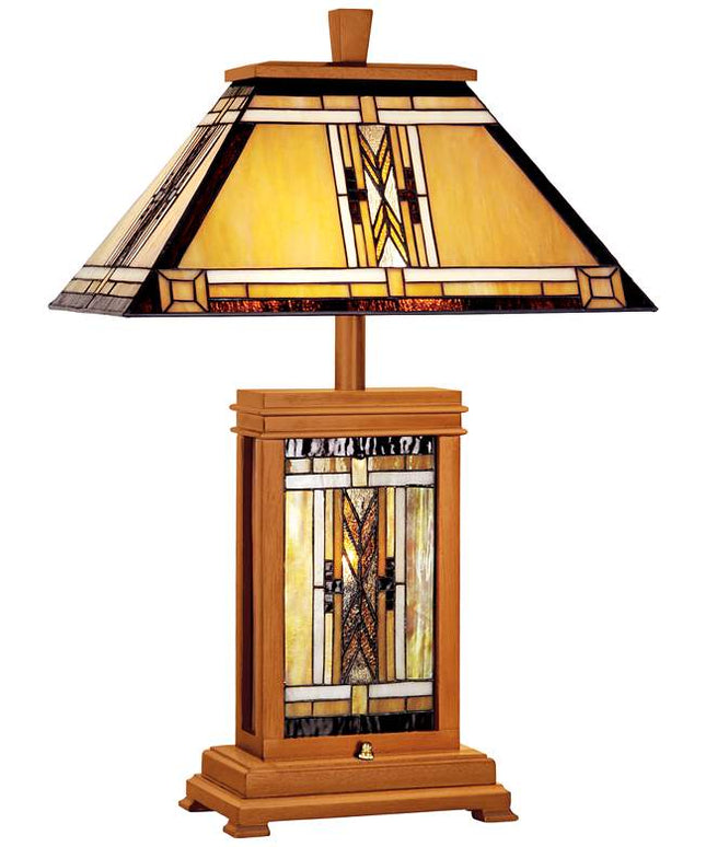 Robert Louis Tiffany 27" Walnut Mission Night Light Table Lamp