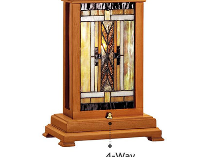 Robert Louis Tiffany 27" Walnut Mission Night Light Table Lamp