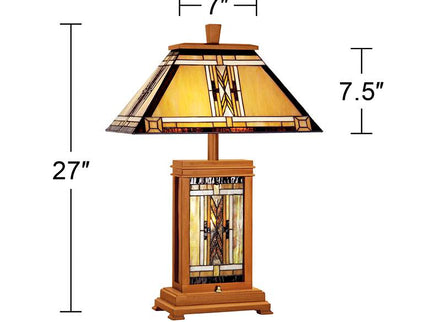 Robert Louis Tiffany 27" Walnut Mission Night Light Table Lamp