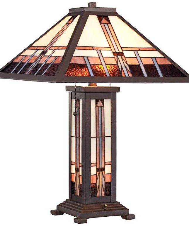 Robert Louis Tiffany Alfred 26" Mission Lamp with Table Top Dimmer