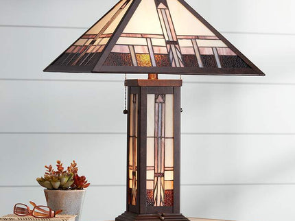 Robert Louis Tiffany Alfred 26" Mission Night Light Table Lamp