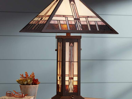 Robert Louis Tiffany Alfred 26" Mission Night Light Table Lamp