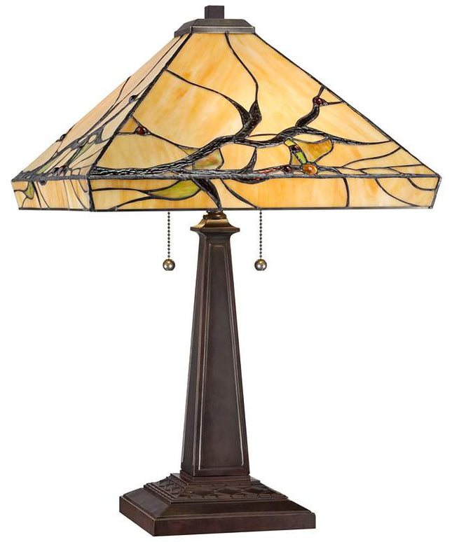 Robert Louis Tiffany Budding Branch 24" Tiffany-Style Glass Table Lamp