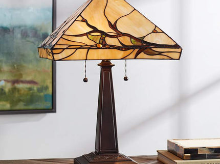 Robert Louis Tiffany Budding Branch 24" Tiffany-Style Glass Table Lamp