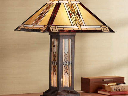 Robert Louis Tiffany Drake 25 1/2" Mission Night Light Table Lamp