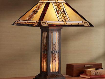 Robert Louis Tiffany Drake 25 1/2" Mission Night Light Table Lamp