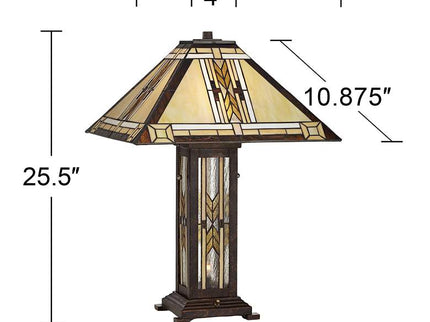 Robert Louis Tiffany Drake 25 1/2" Mission Night Light Table Lamp