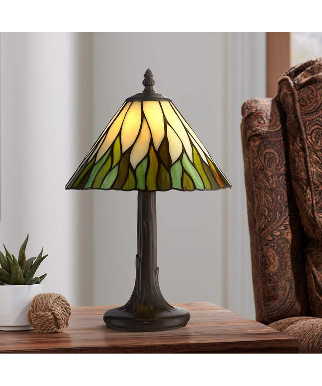 Robert Louis Tiffany Foglia 14 1/2" High Glass Shade Accent Table Lamp