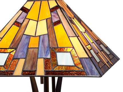 Robert Louis Tiffany Jewel Tone Tiffany-Style Art Glass Lamp with Dimmer