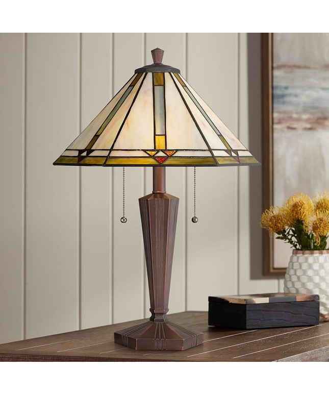 Robert Louis Tiffany Landford 22 1/2" Arts-Crafts Accent Table Lamp