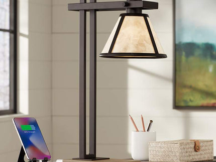 Robert Louis Tiffany Maricopa 21 1/4" Bronze Outlet and USB Desk Lamp