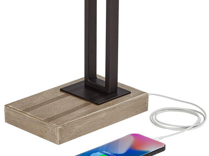 Robert Louis Tiffany Maricopa 21 1/4" Bronze Outlet and USB Desk Lamp