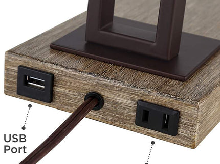 Robert Louis Tiffany Maricopa 21 1/4" Bronze Outlet and USB Desk Lamp