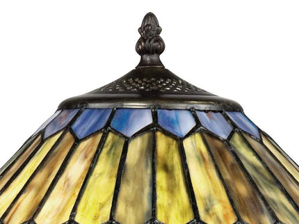 Robert Louis Tiffany Peacock 26" Art Glass Tiffany Style Table Lamp