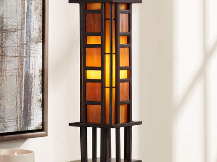 Robert Louis Tiffany Prairie Style 20" High Pillar Accent Table Lamp