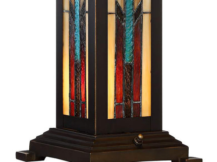 Robert Louis Tiffany Ranier 25" Glass Lamp with Night Light and Dimmer