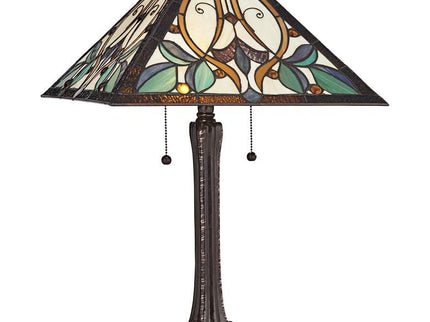 Robert Louis Tiffany Victorian 25" Art Glass Tiffany-Style Table Lamp