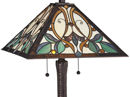 Robert Louis Tiffany Victorian 25" Art Glass Tiffany-Style Table Lamp