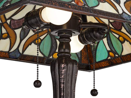 Robert Louis Tiffany Victorian 25" Art Glass Tiffany-Style Table Lamp