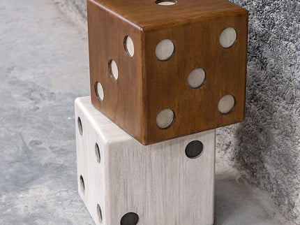 Roll the Dice 15" Wide Wood Tone Whitewashed Accent Table