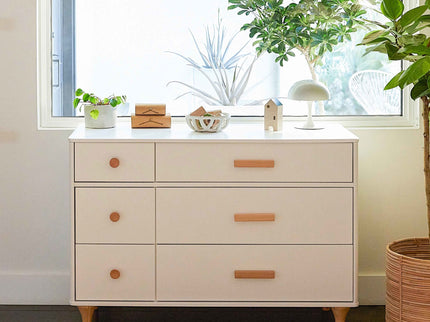 M9016WN,Babyletto,Lolly 6-Drawer Double Dresser  Assembled in White/Natural