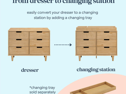 W4926HY,DaVinci,Marley 6-Drawer Double Dresser in Honey