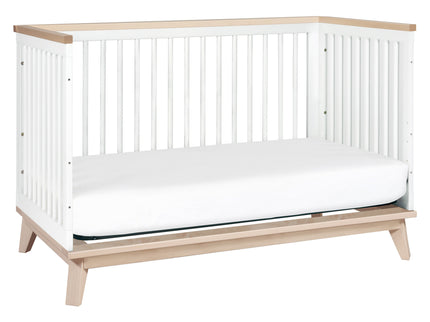 M5801WNX,Babyletto,Scoot 3-in-1 Convertible Crib w/ToddlerBedConversion Kit in White/WashedNatural