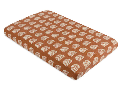 T29036,Babyletto,Rainbow Muslin Mini Crib Sheet in GOTS Certified Organic Cotton