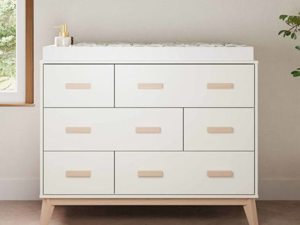 M5826WNX,Babyletto,Scoot 6-Drawer Dresser in White/Washed Natural