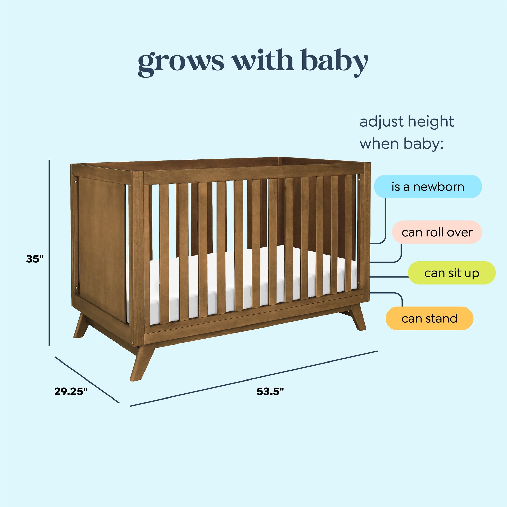 M22501L,DaVinci,Otto 3-in-1 Convertible Crib in Walnut